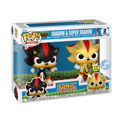SONIC - POP Games - 2 Pack Shadow & Super Shadow (Glow In The Dark) Pop