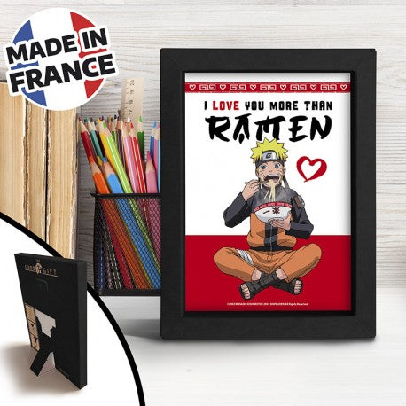 NARUTO SHIPPUDEN - Stampa incorniciata: "I LOVE YOU MORE THAN RAMEN"